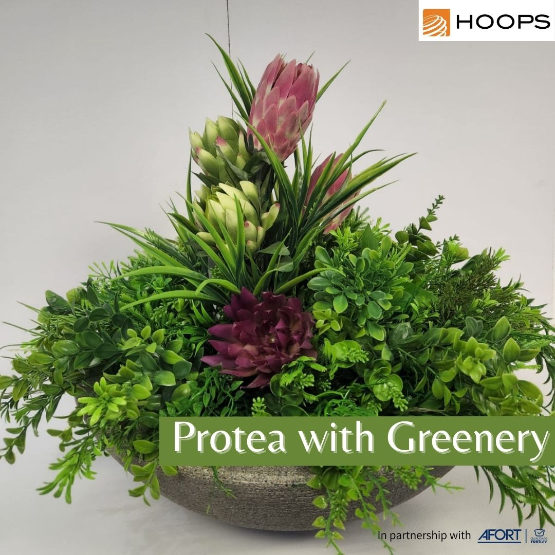 Protea with Greenery arrangement - Hoops