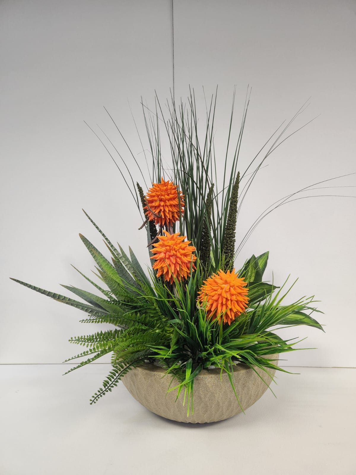 Spikey Succulent & Orange balls - Hoops