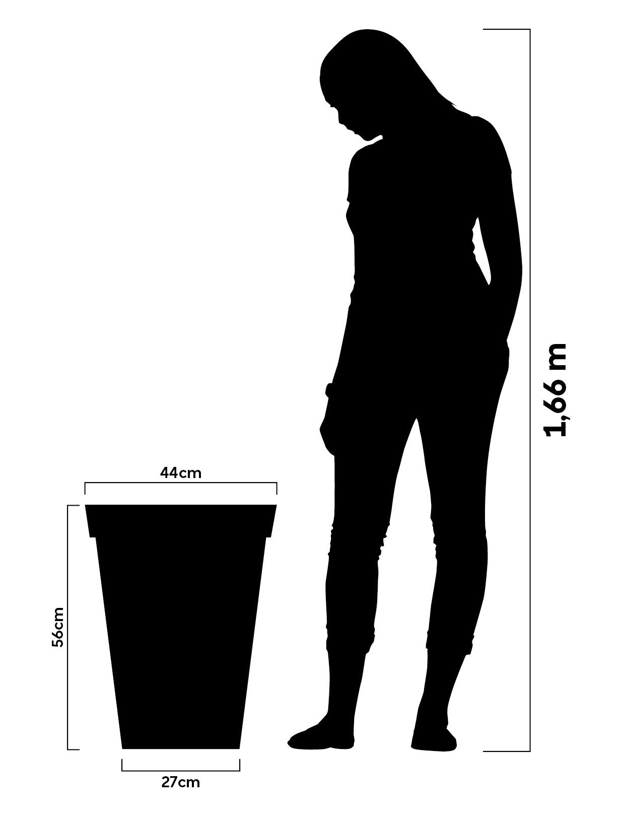 Athens conical flower pot 56 - Hoops